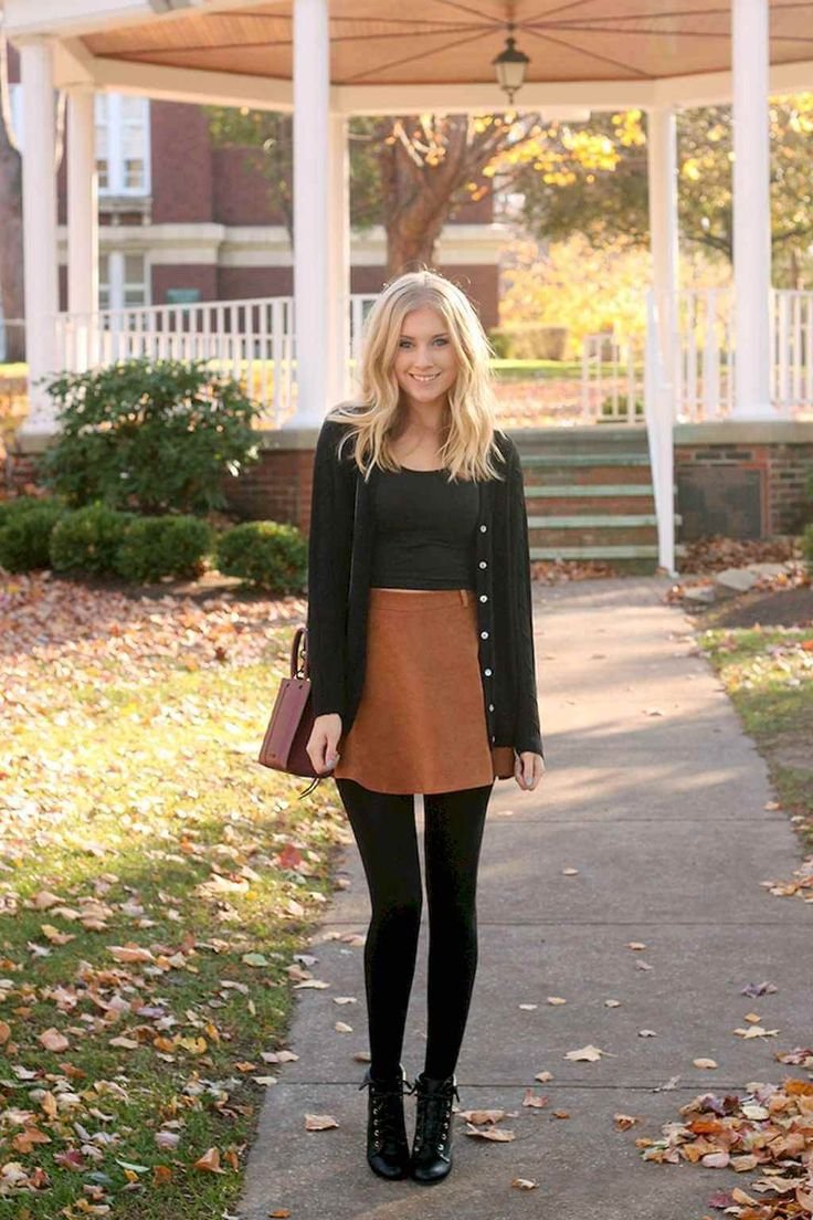 10 Trending Leggings Outfit Ideas Of 2019 10 Trending Leggings Outfit Ideas Of 2019 - skirt with tights