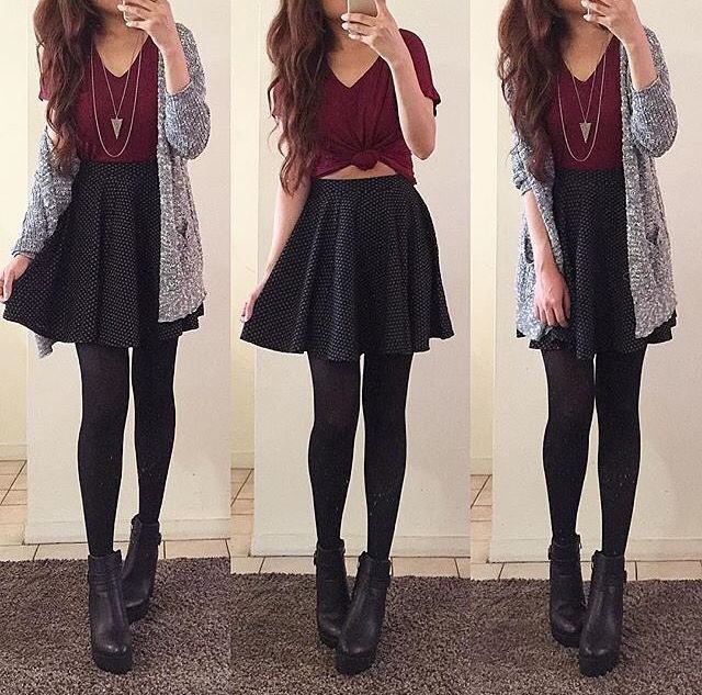 Pin page Pin page - skirt with tights