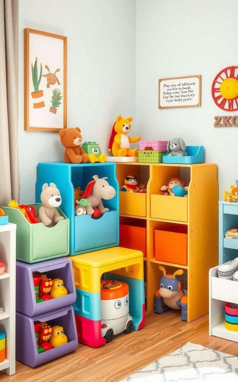 Multicolor Toy Organizers For Fun Tidying