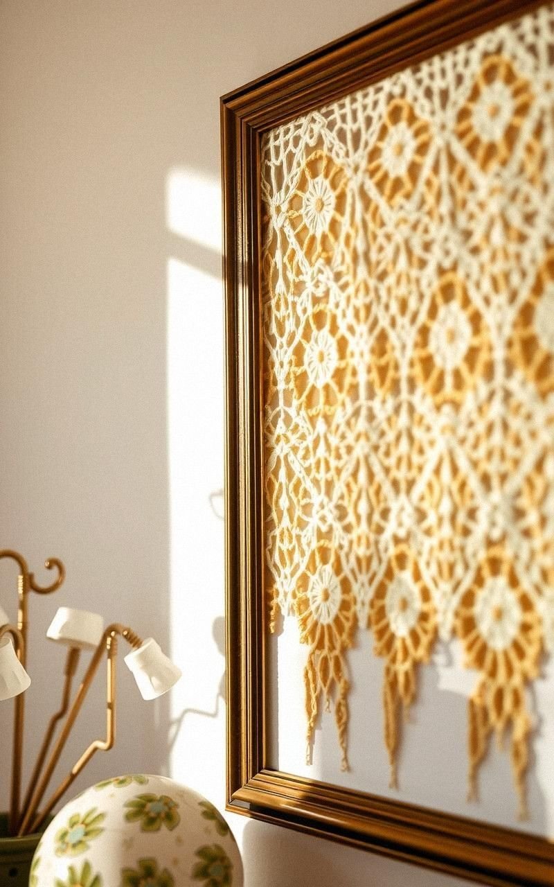 Crochet Lace Wall Art in Vintage Style