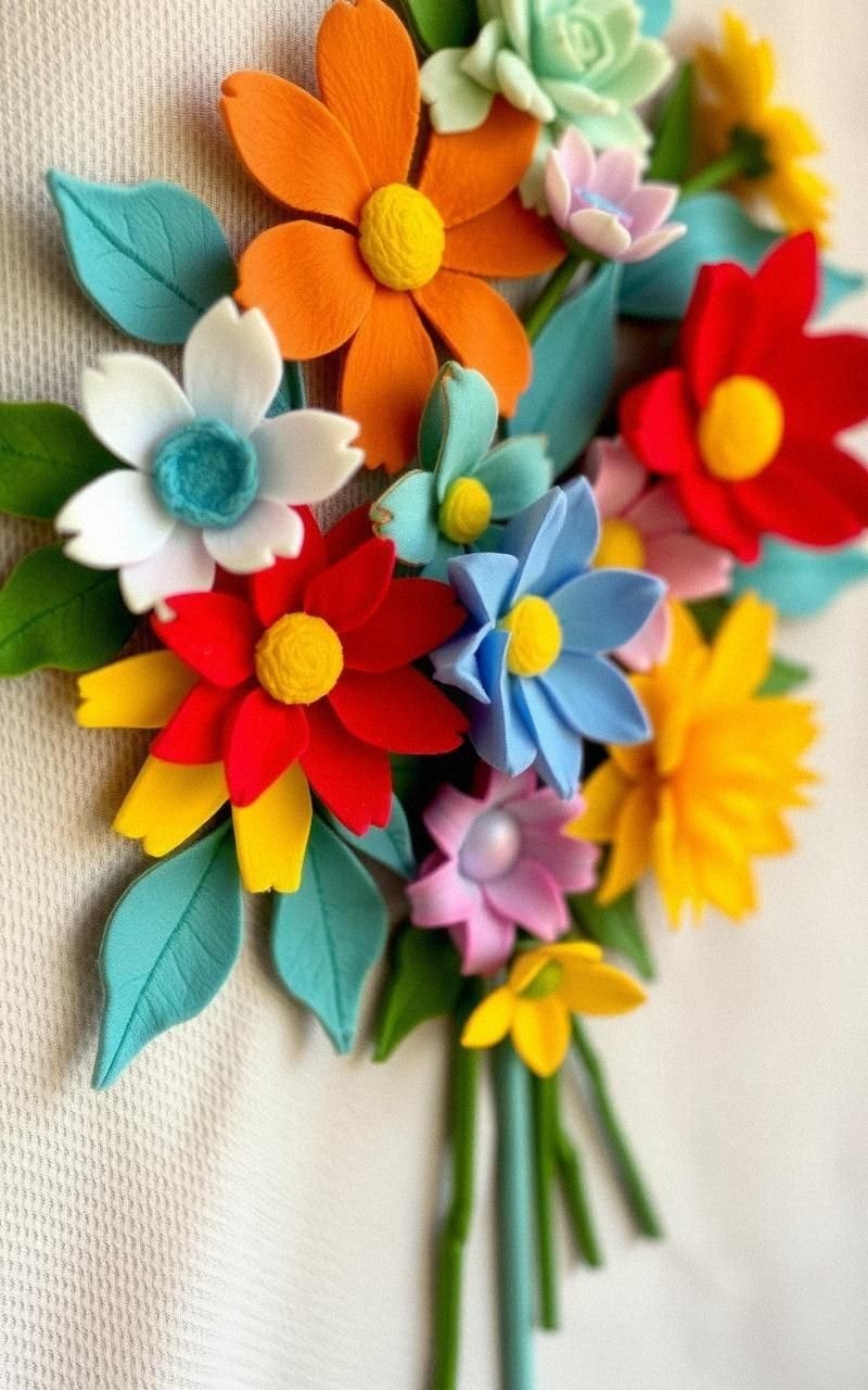 Felt Flower Bouquet Wall Art