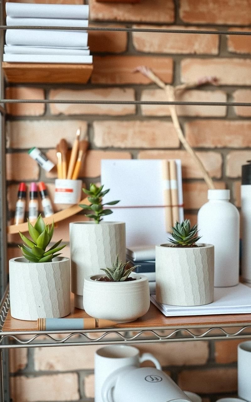 Concrete Planters Doubling As Storage Containers
