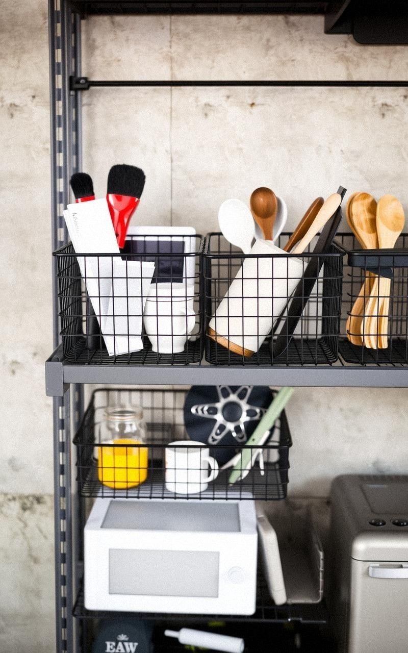 Metal Wire Baskets To Keep Clutter Contained