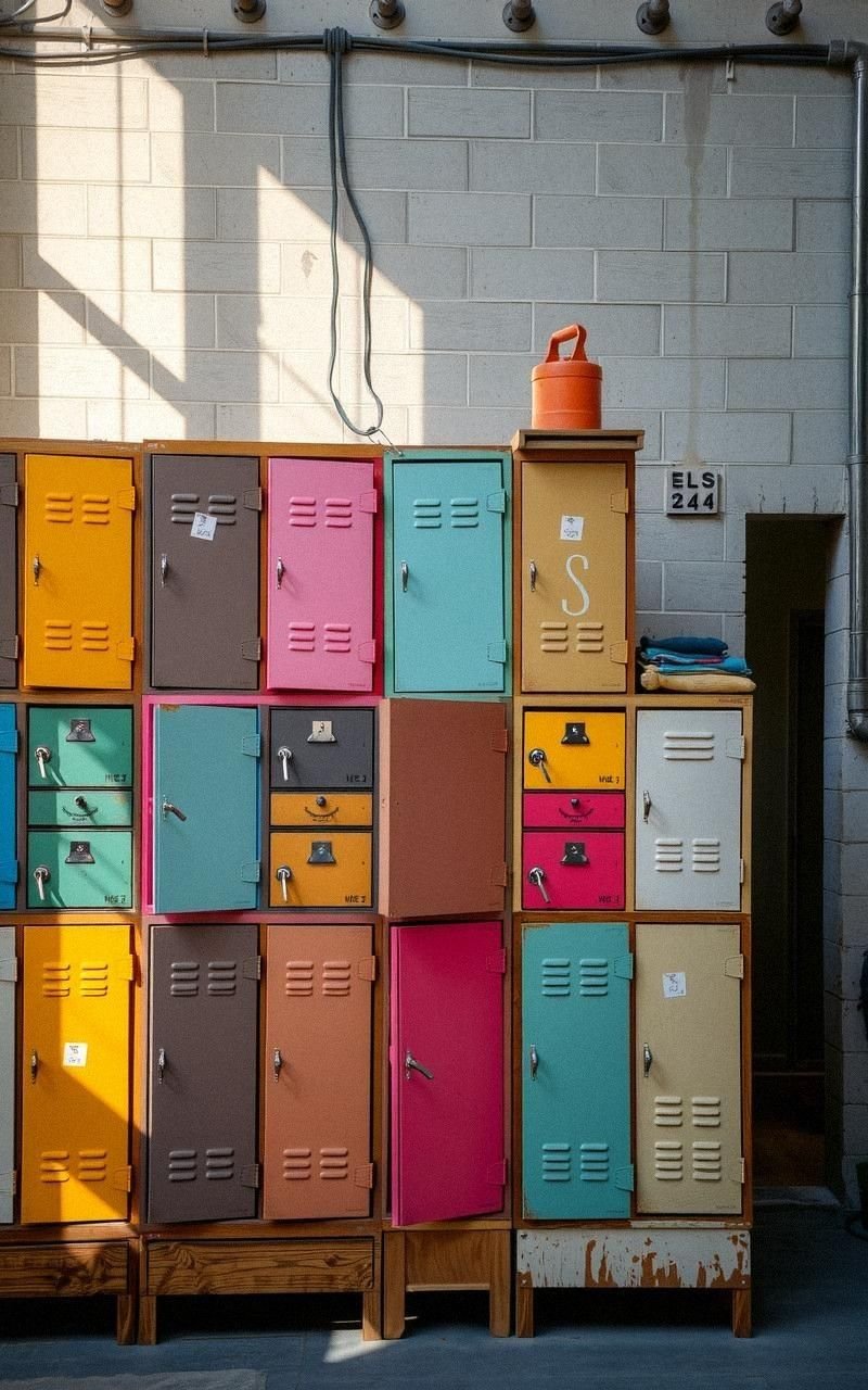 Vintage Lockers For Hidden Yet Stylish Storage