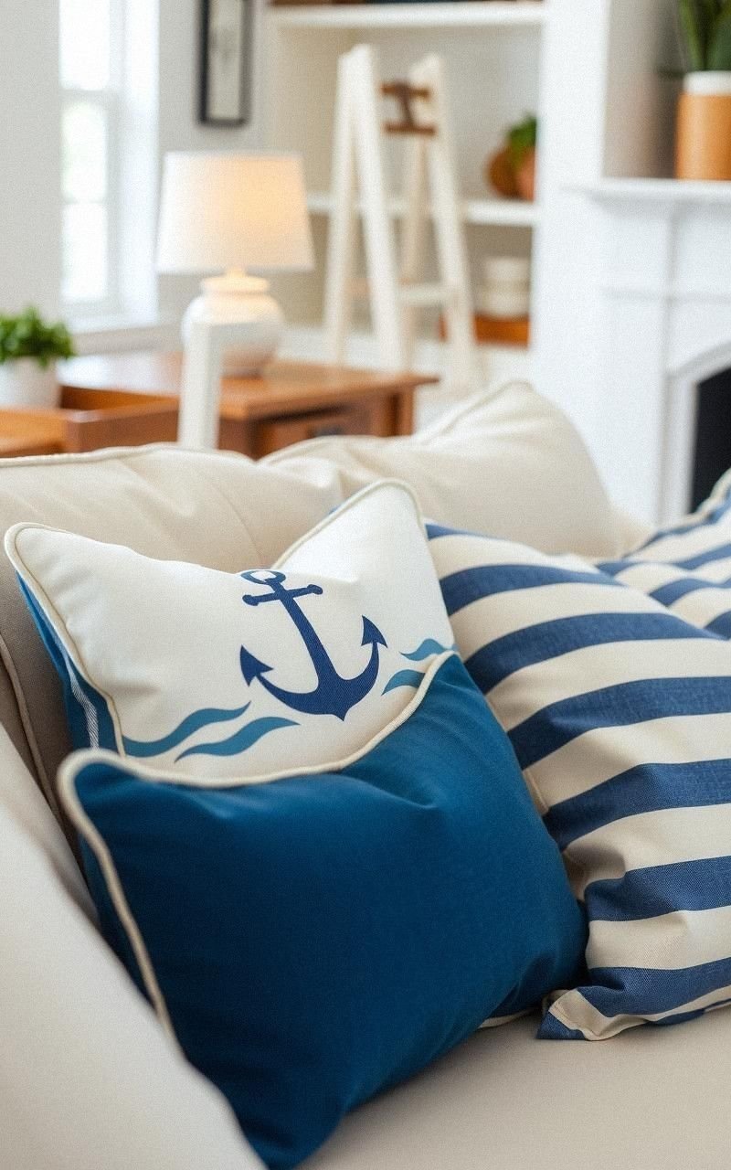 Blue And White Nautical Throw Pillows