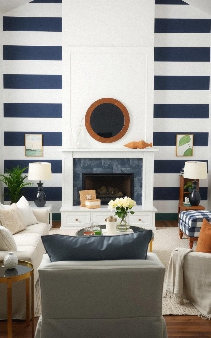 Nautical Stripe Wallpaper For Accent Walls