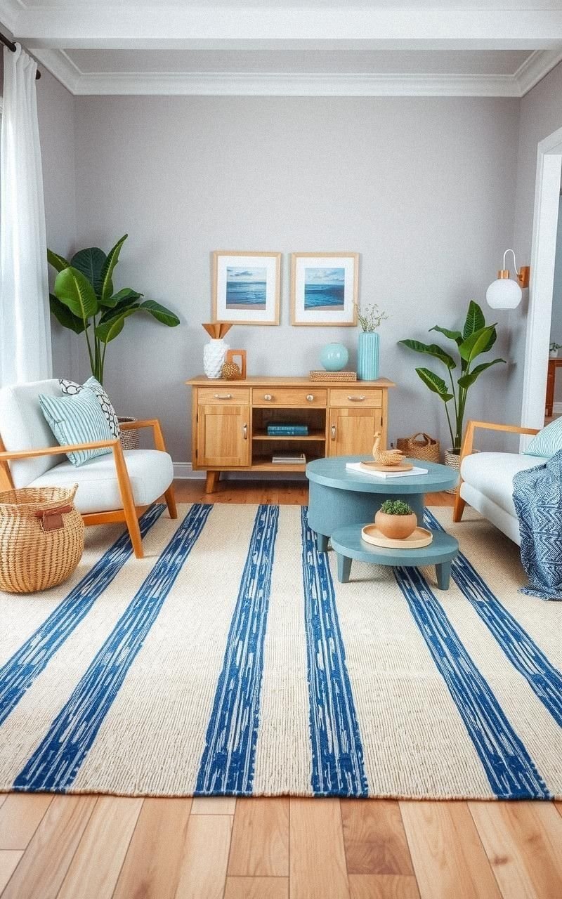 Striped Area Rugs To Ground The Space