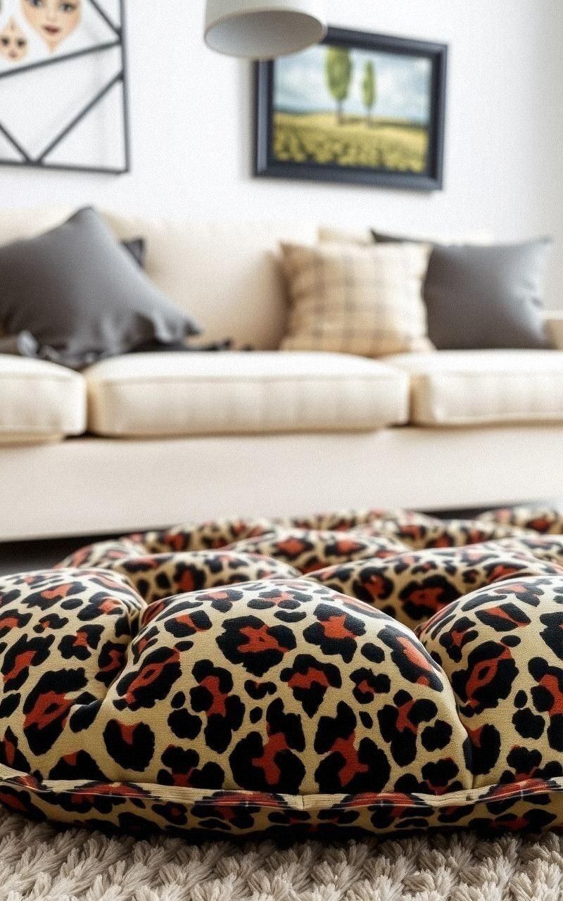 Animal Print Floor Cushion For Bold Statement