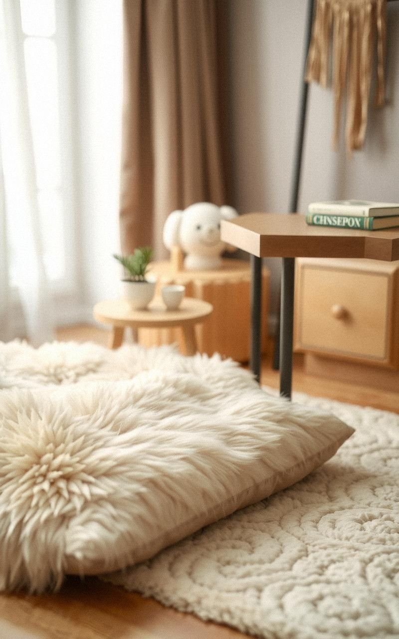 Faux Fur Floor Cushion For Luxurious Softness