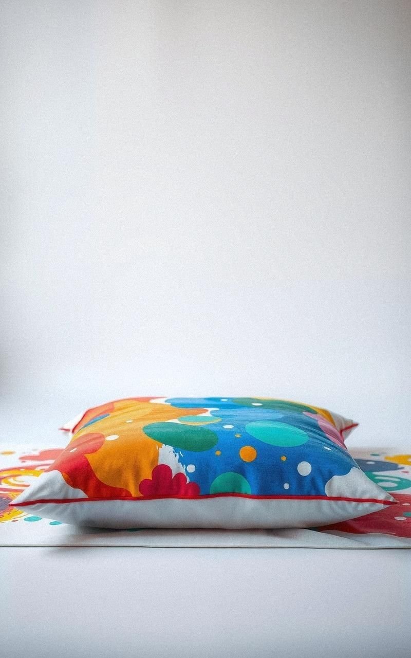 Hand-Painted Artistic Floor Cushion For Unique Decor