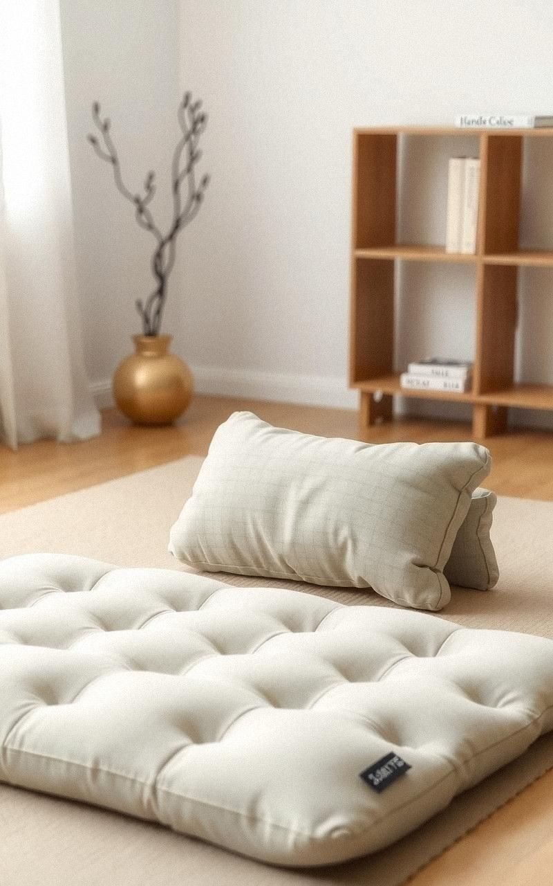 Japanese Zaisu-Inspired Floor Cushion With Back Support