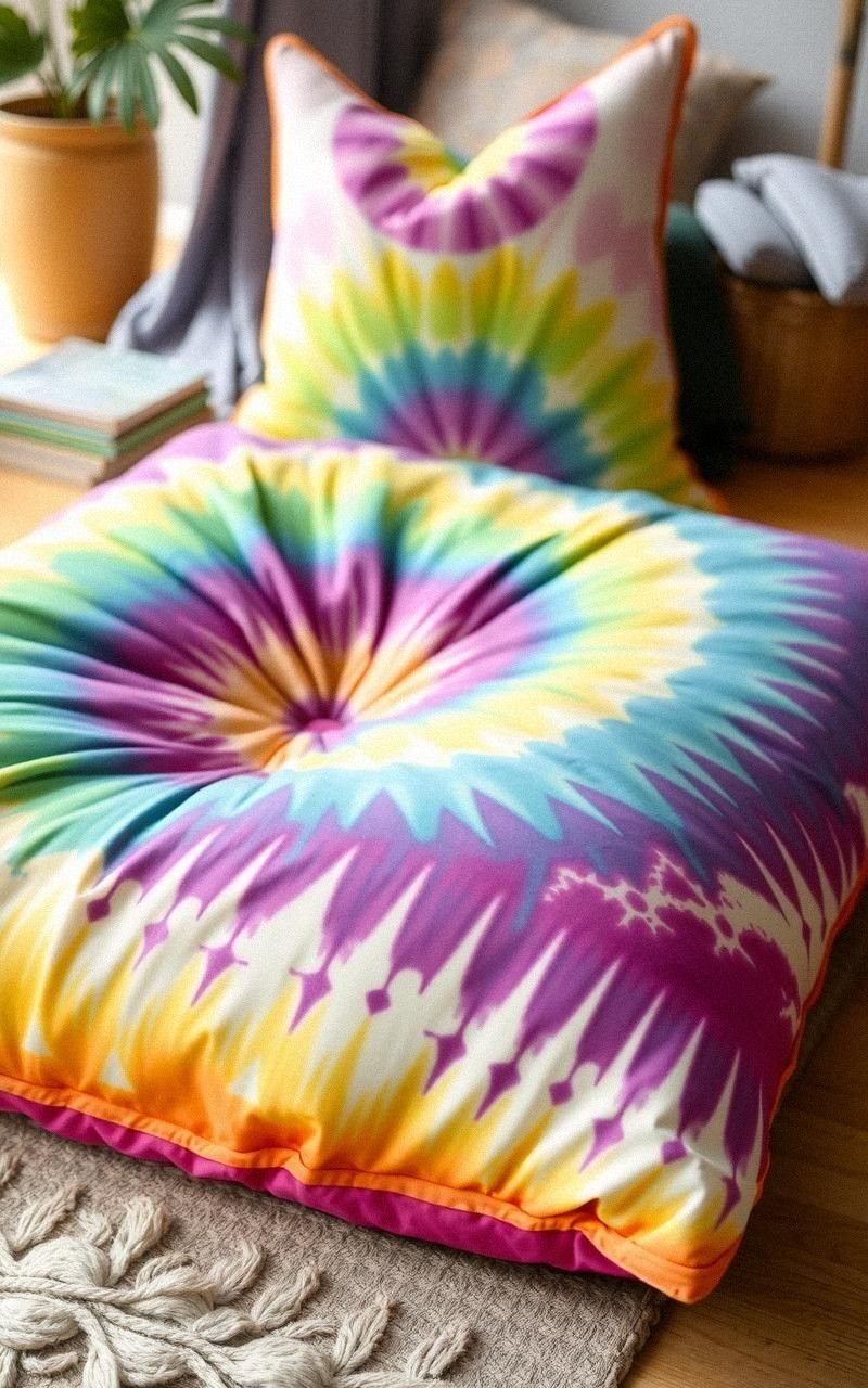 Tie-Dye Floor Cushion For Vibrant Casual Style