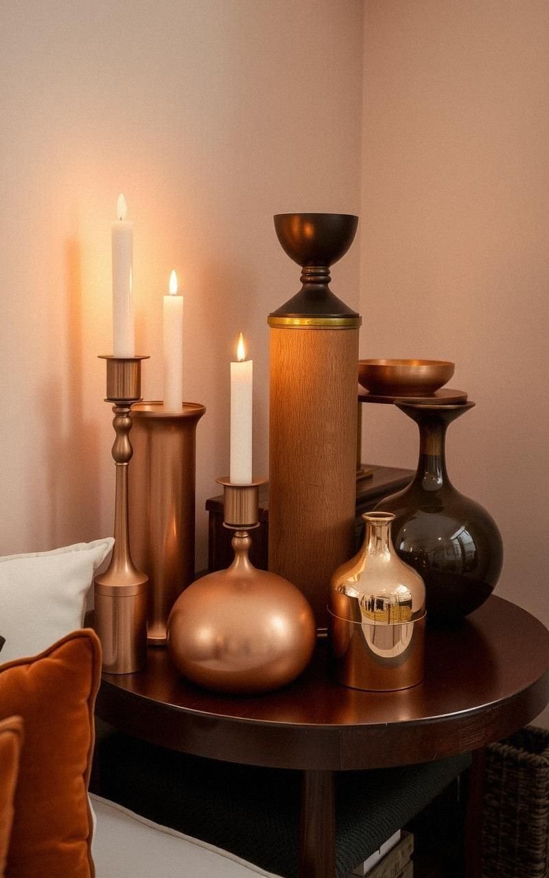 Add Copper or Bronze Accents for Warmth
