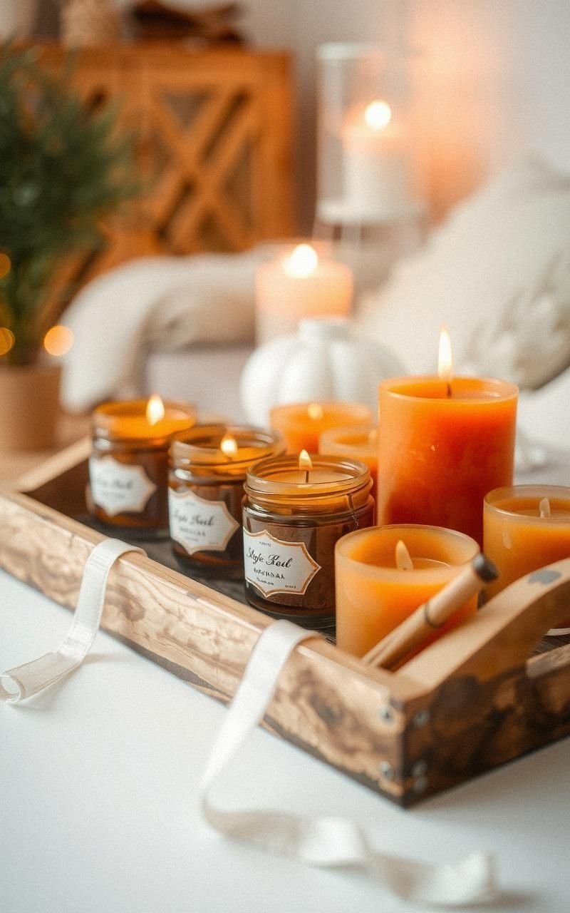 Display Warm-Toned Candles for Ambiance