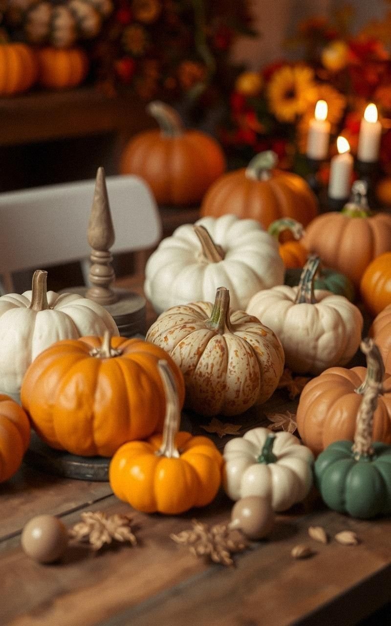 Use Pumpkin and Gourd Displays Creatively