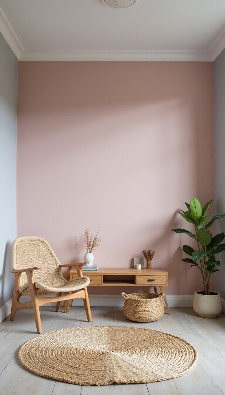Blush Accent Wall With Soft Matte Finish