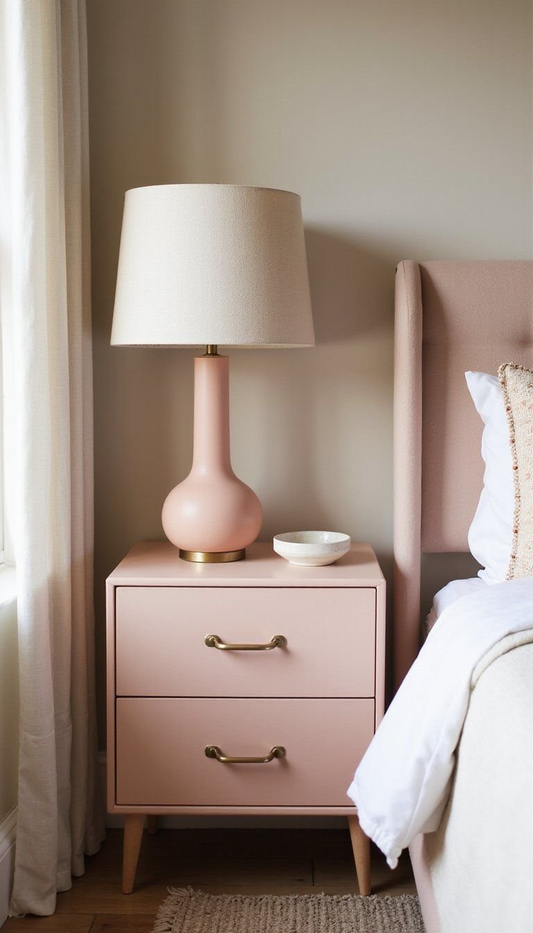 Pastel Clay Nightstand With Brass Details
