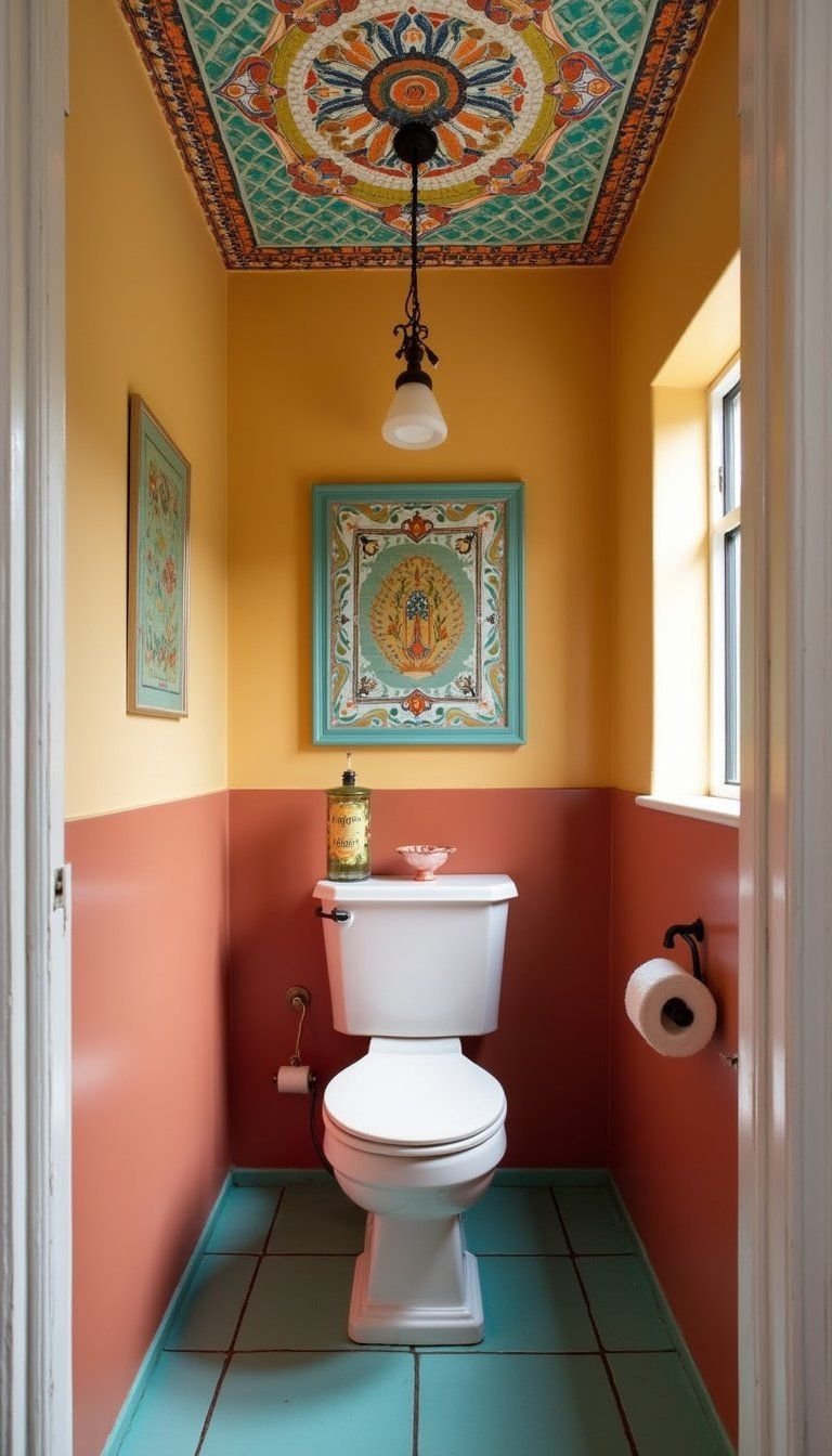 Mosaic Tile Medallion For Colorful Ceiling Center