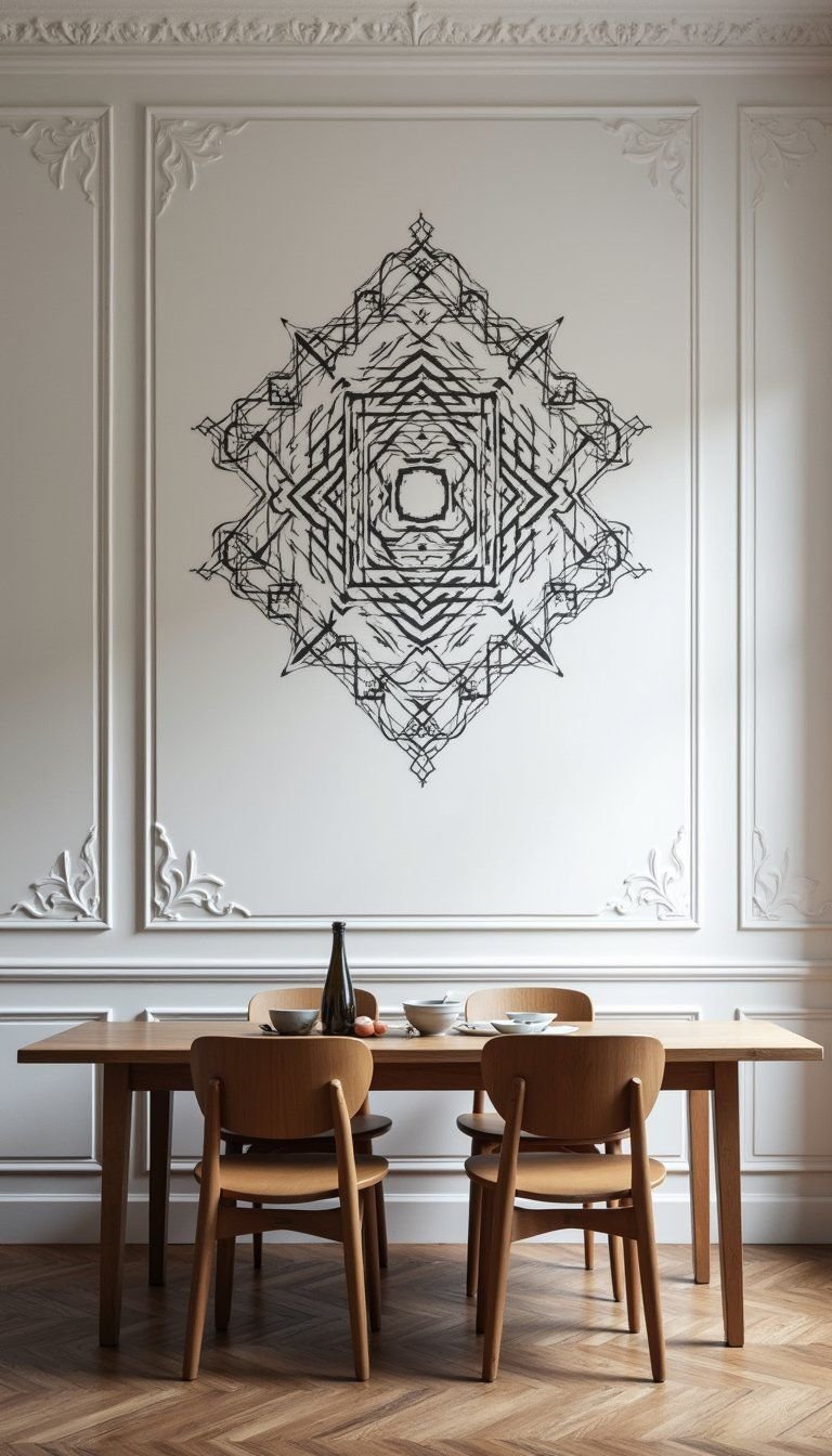 Stenciled Pattern Medallion For Graphic Interest