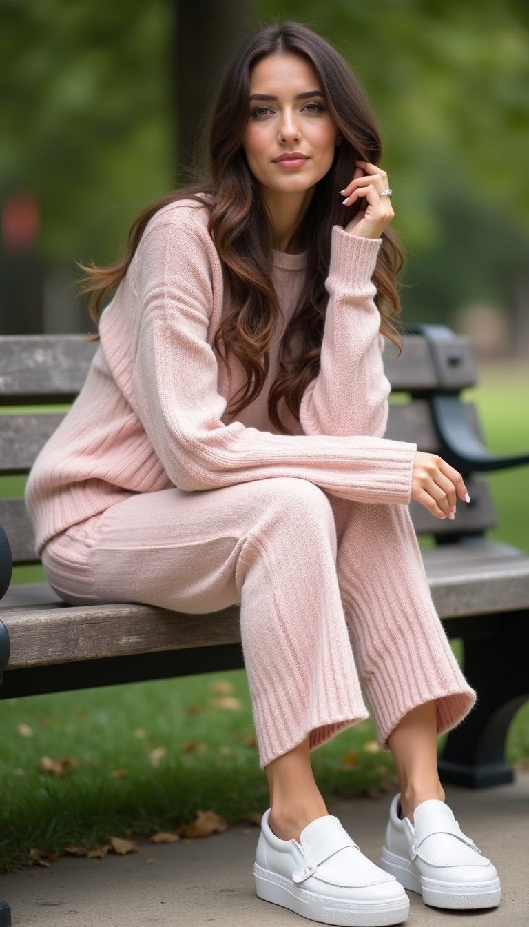Cozy Knit Set In Soft Pastel Shades