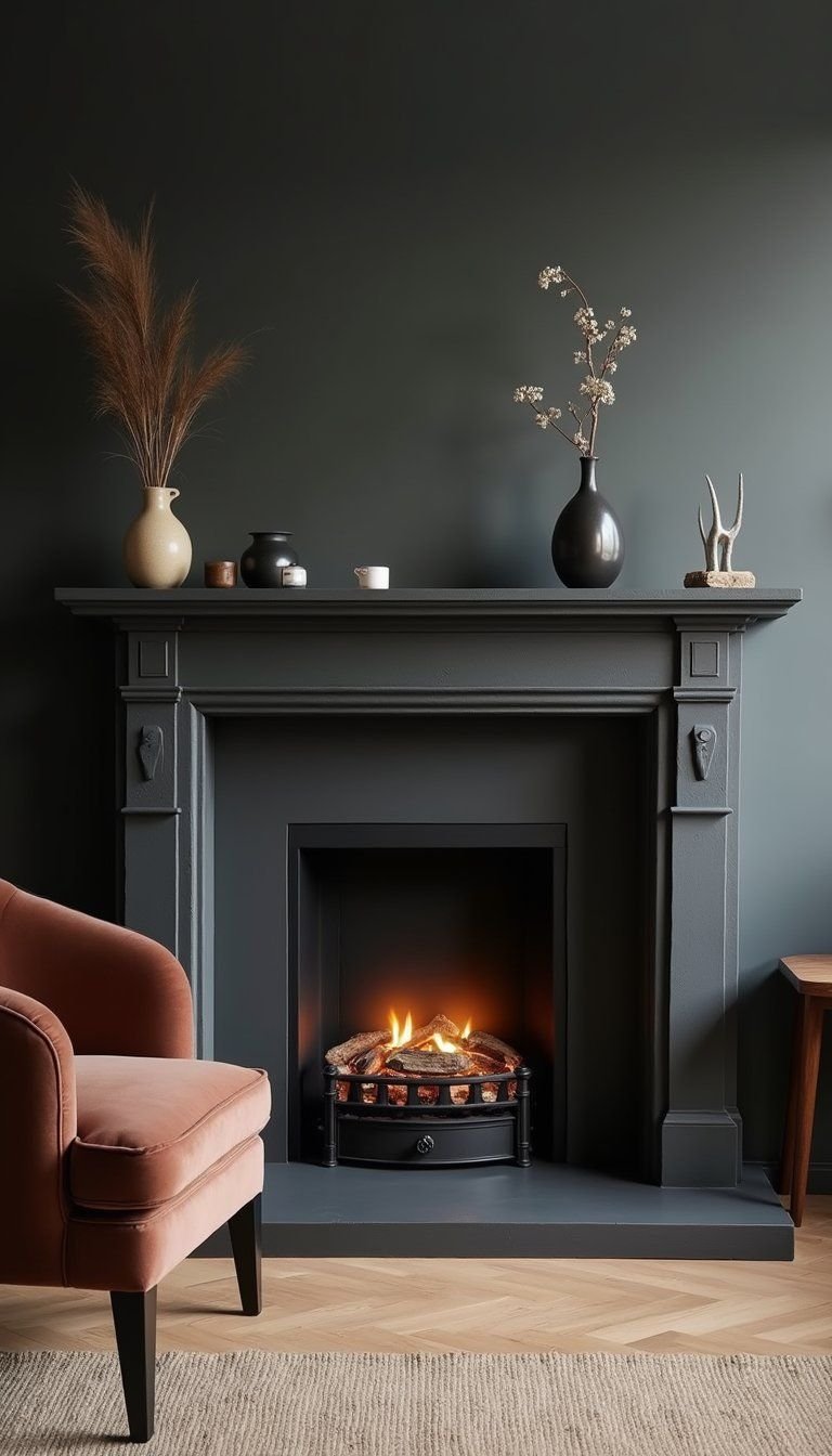 Dark Matte Plaster Surround For Moody Elegance
