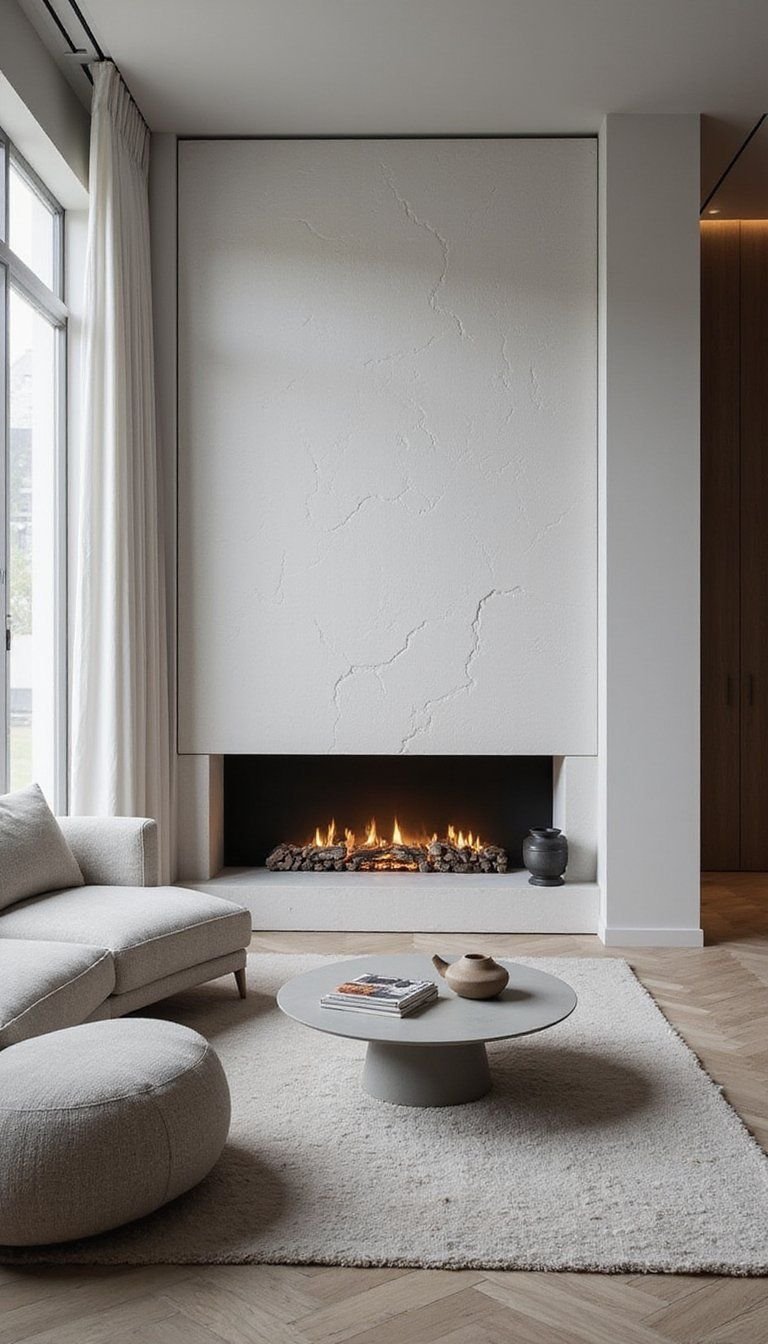 Geometric Plaster Panels For Modern Artful Surround