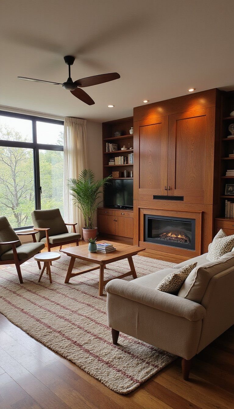 Mid Century Teak Surround With Warm Retro Lines