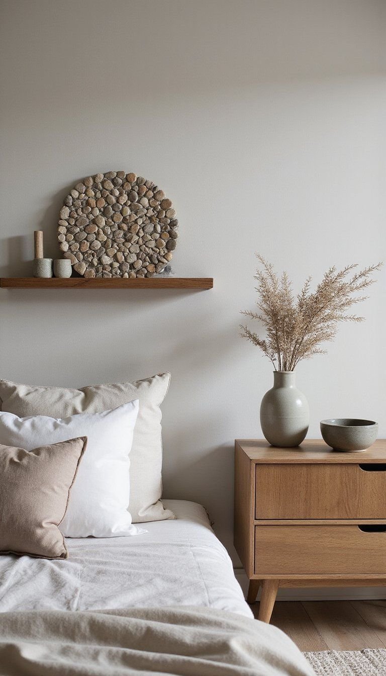 Pebble Tile Accent Shelf For Soft Contrast