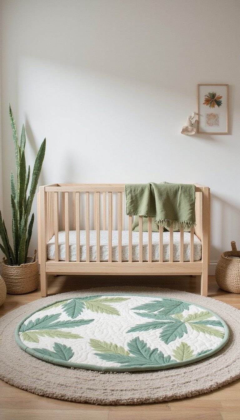 Palm Leaf Play Mat And Soft Floor Layers