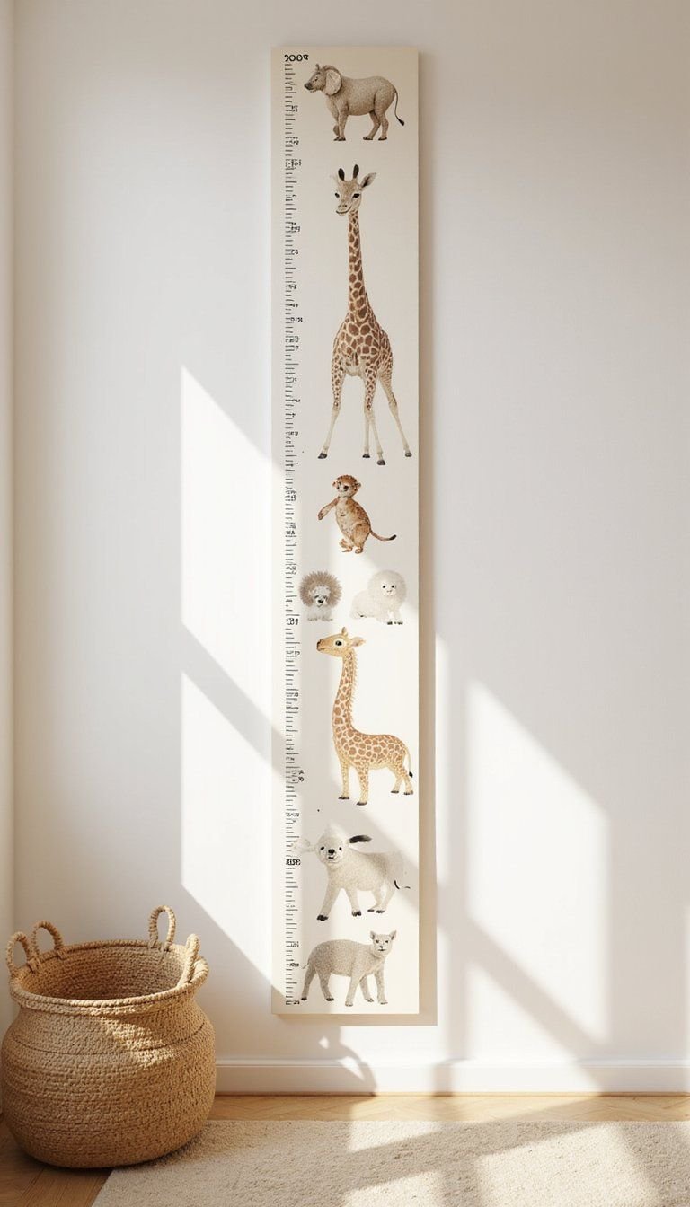 Safari Growth Chart With Neutral Animal Markings