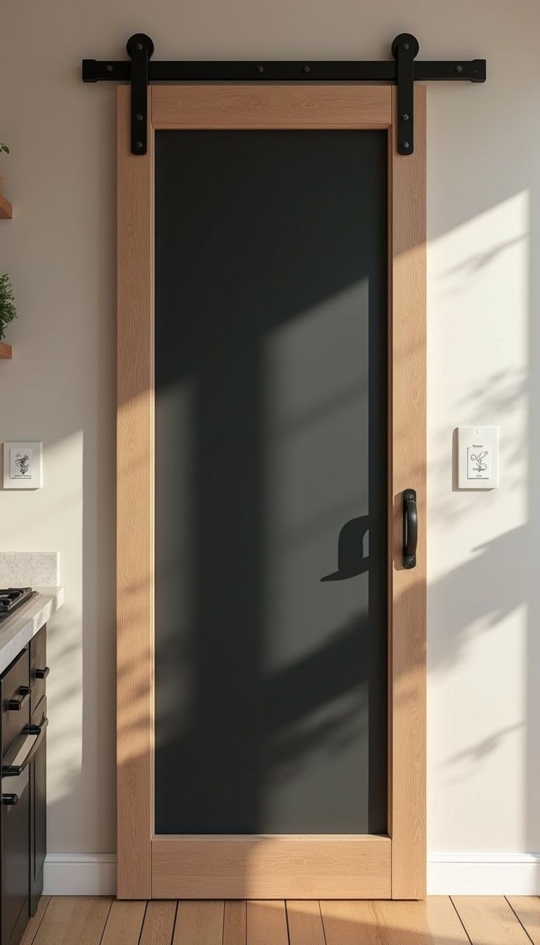 Chalkboard Panel Sliding Barn Door For Playful Walls