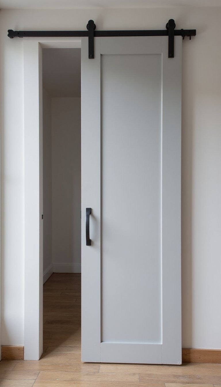 Minimalist Flush Panel Sliding Barn Door Design