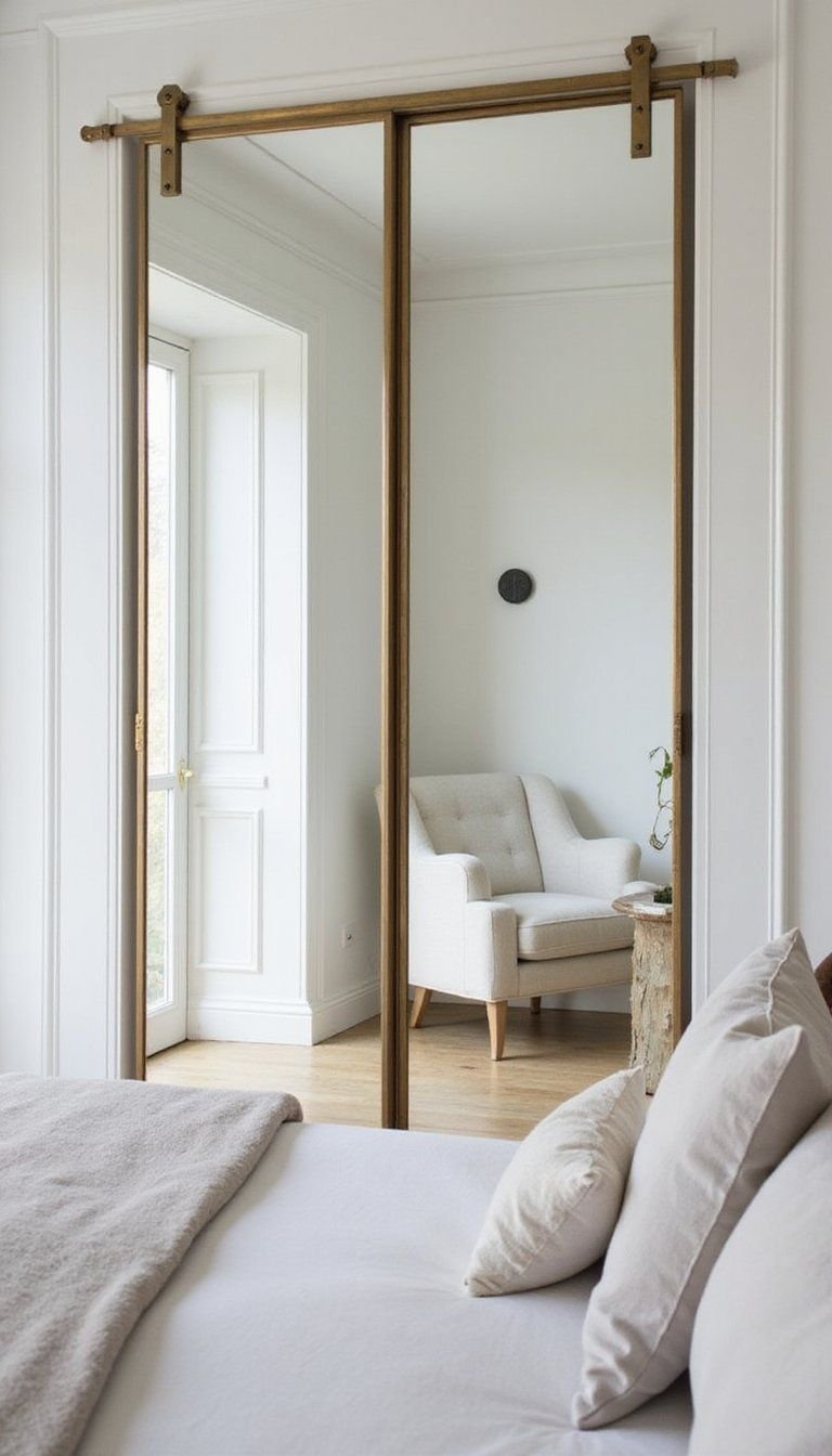 Mirrored Sliding Barn Door For Light And Space