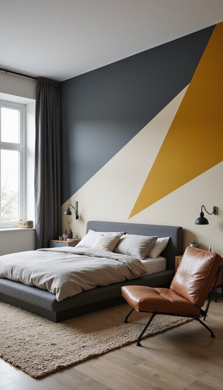 Bold Accent Wall With Geometric Patterns