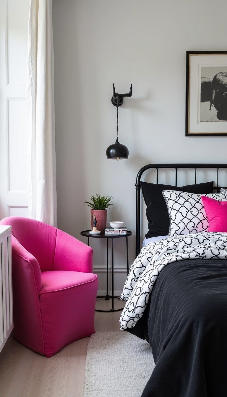 Black And White Contrast With Pop Color Accent