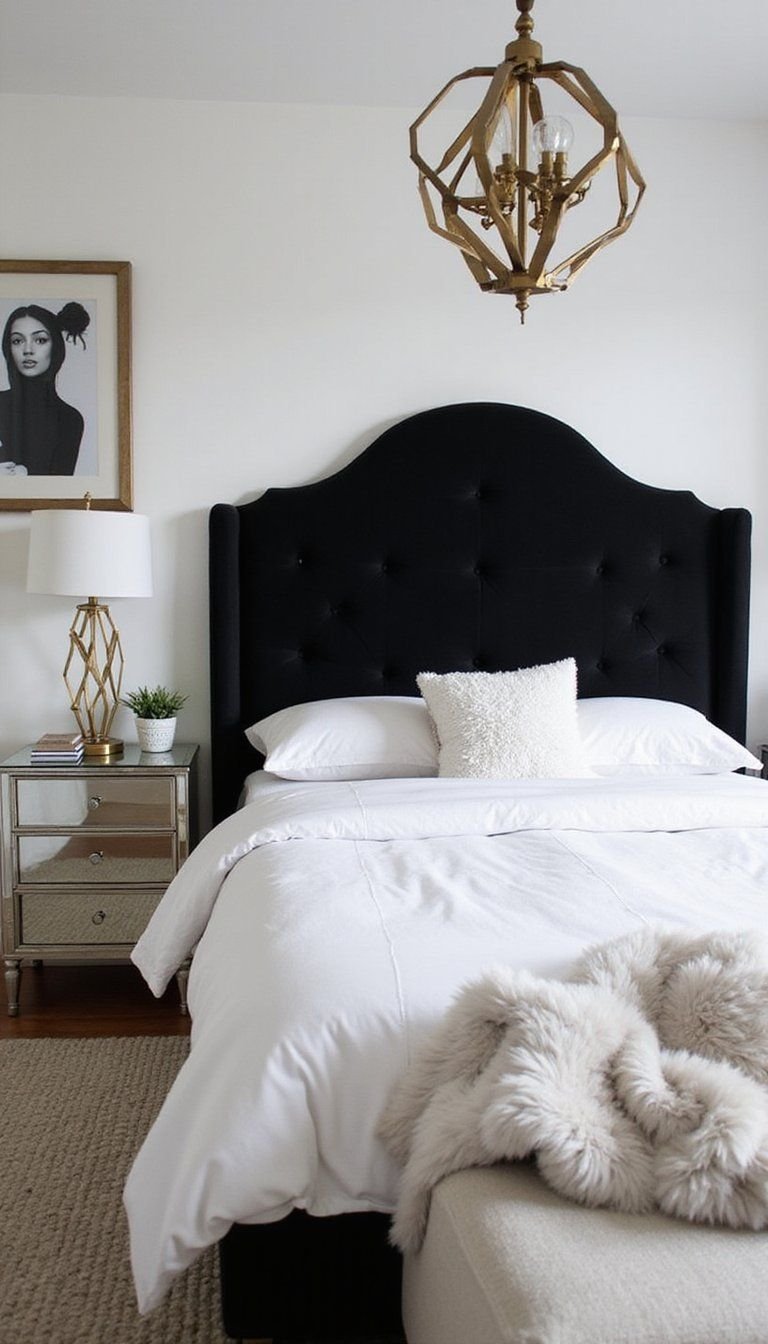 Monochrome Glam With Metallic Accents