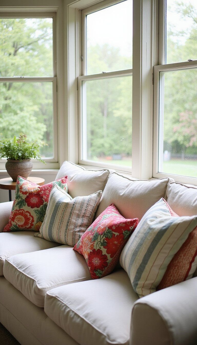 Bold Florals Paired With Striped Accents