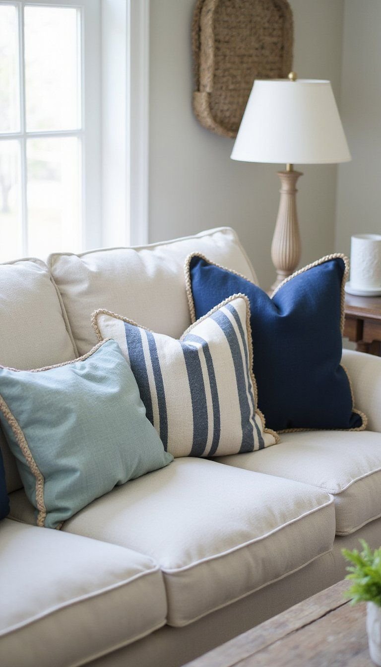 Coastal Blues With Linen And Rope Details