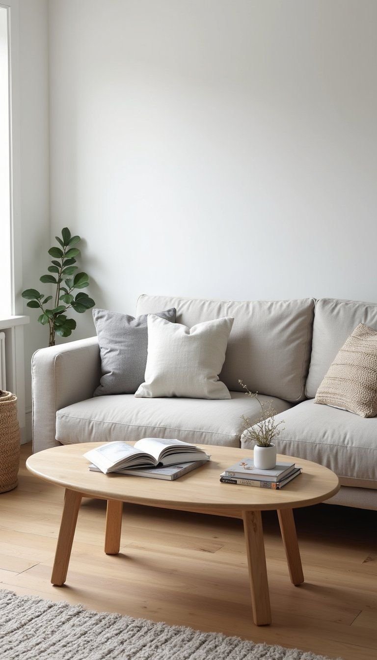 Scandi Minimalism With Clean Pillows On Sofa