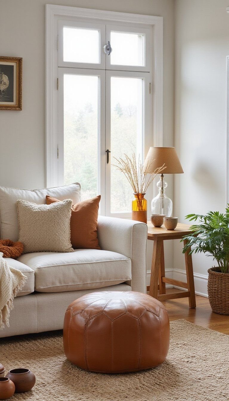 Layered Neutrals With Warm Wood Accents