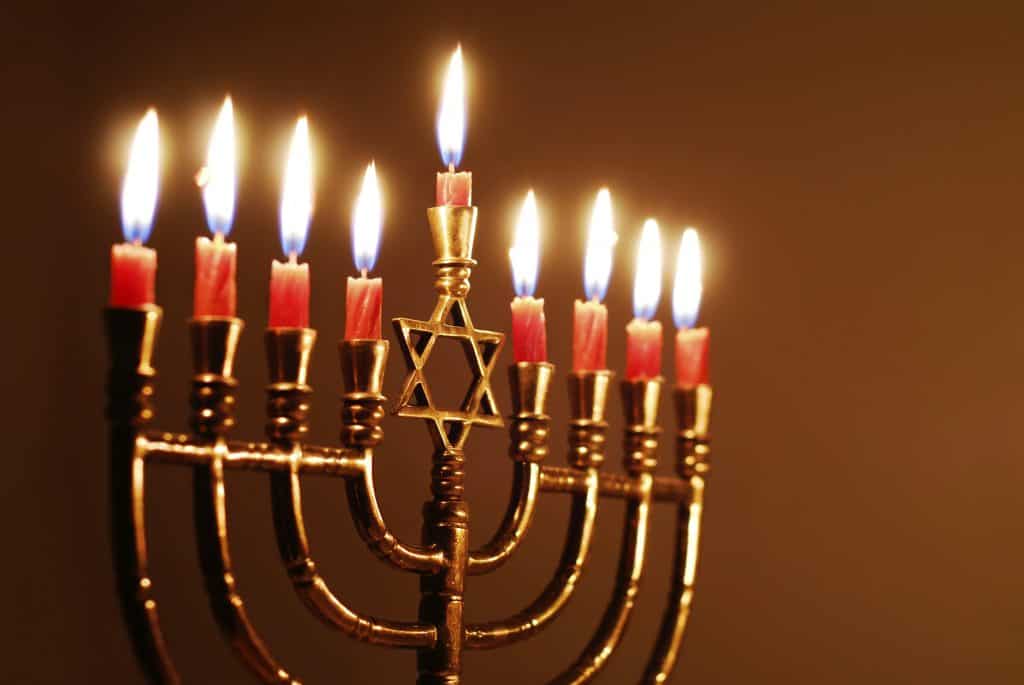 The candles of Hanukkah