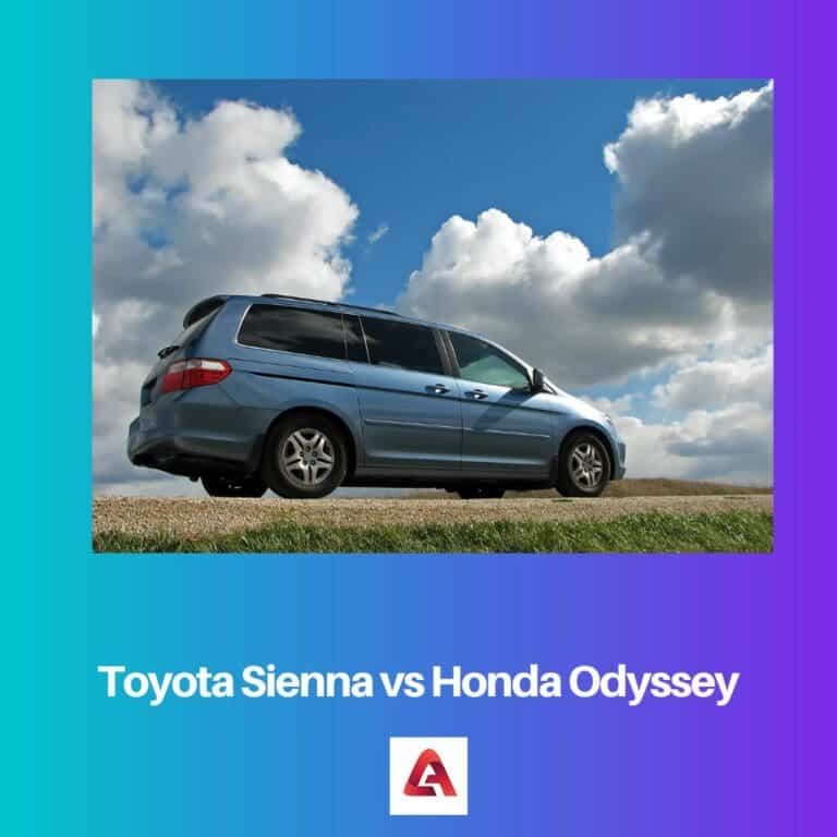 Toyota Sienna vs Honda Odyssey diferencia y comparación