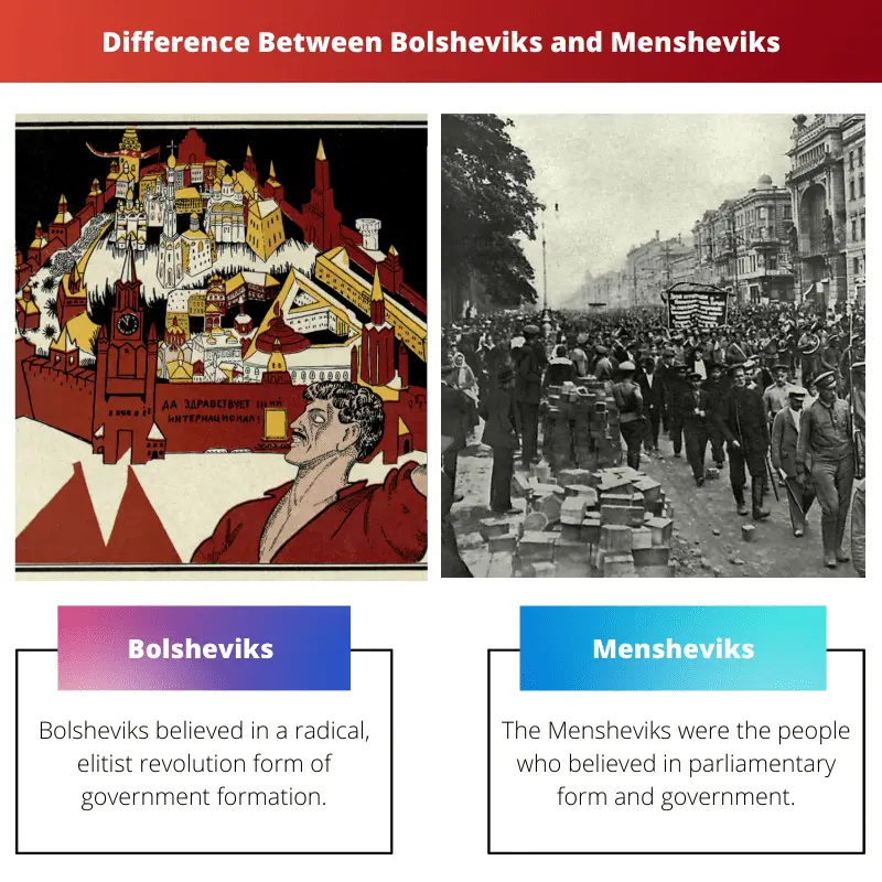 Diferença entre bolcheviques e mencheviques