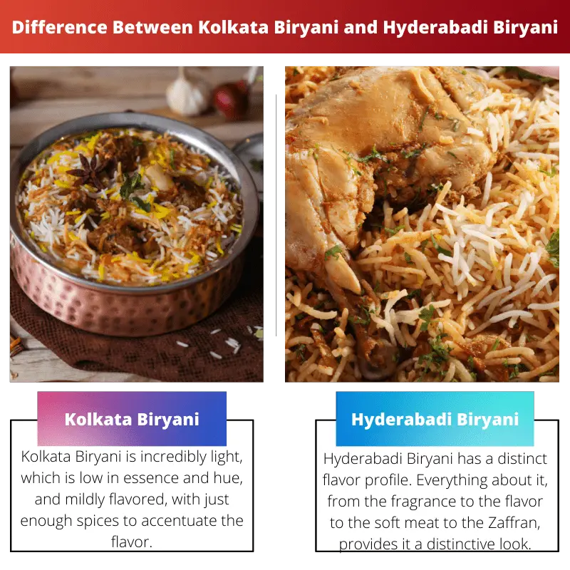 Difference Between Kolkata Biryani and Hyderabadi Biryani