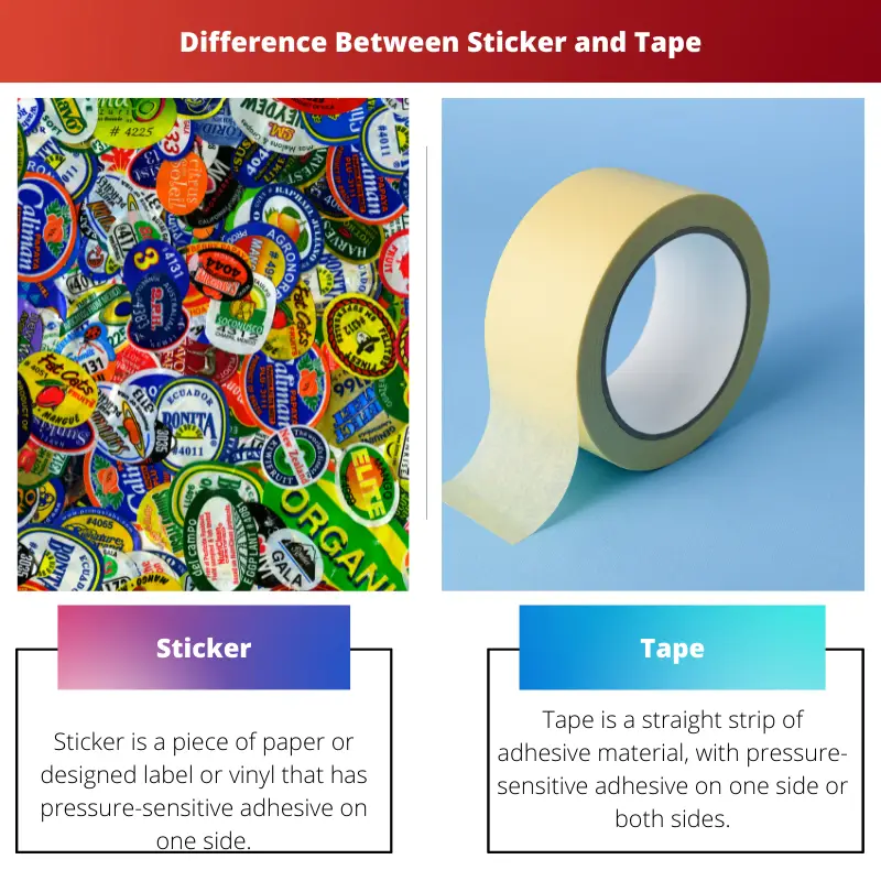 Difference Between Sticker and Tape