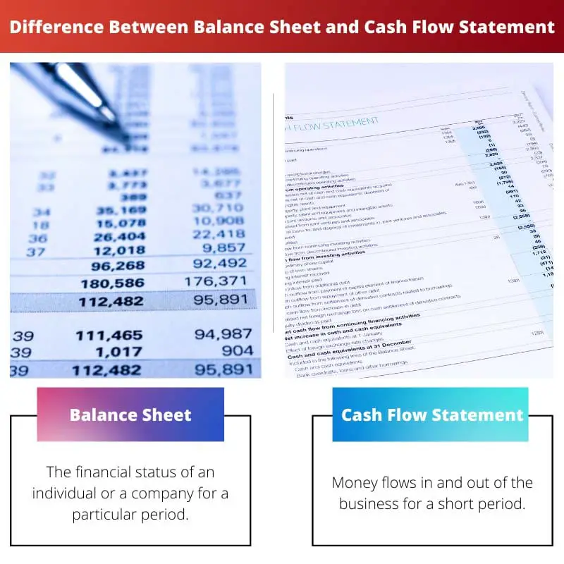 Difference Between Balance Sheet and Cash Flow Statement
