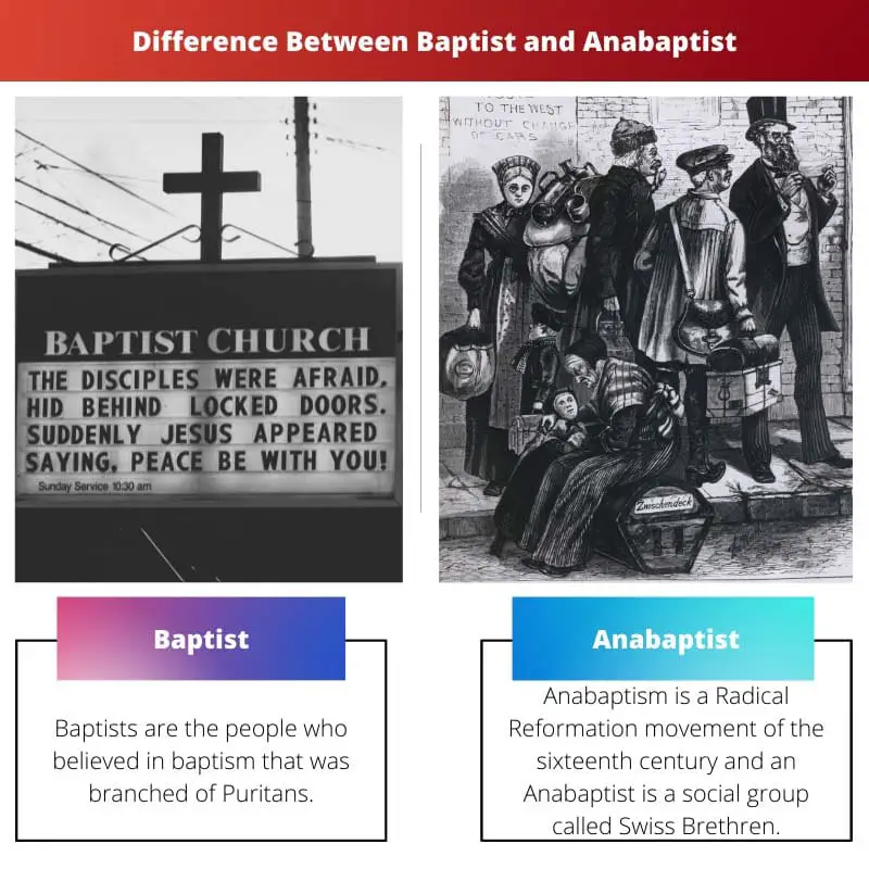 Rozdíl mezi baptistou a anabaptistou