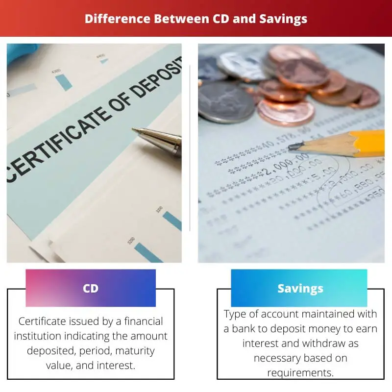 Difference Between CD and Savings