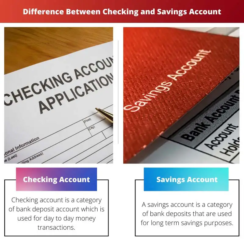 Difference Between Checking and Savings Account