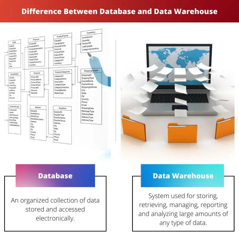 الفرق بين قاعدة البيانات ومستودع البيانات